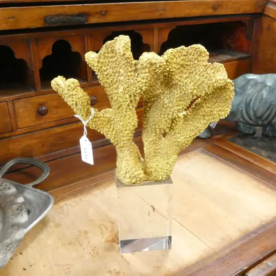 FAUX GOLD CORAL SCULPTURE H.300mm