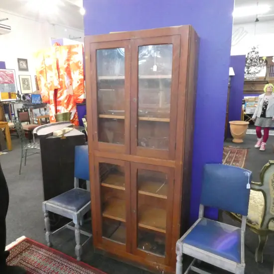 GLAZED MAHOGANY 4 DOOR CABINET 775x320x1830mm