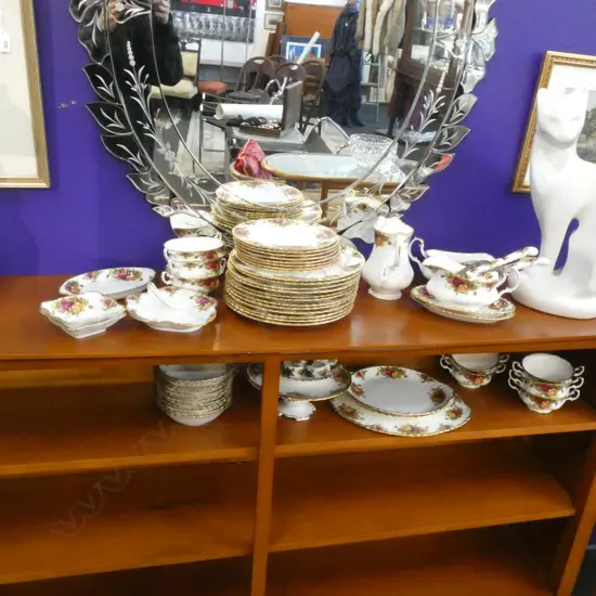 LARGE ROYAL ALBERT DINNER SERVICE; 12  DINNER PLATES, 8 LUNCHEON ETC...