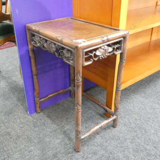 CARVED WOODEN CHINESE SIDE TABLE 390x275x520mm