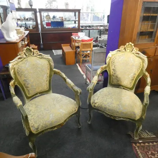 PR FRENCH STYLE UPHOLSTERED CHAIRS