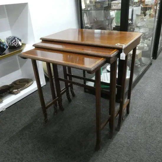 3 NESTING MAHOGANY TABLES