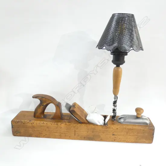 VINTAGE WOODEN PLANE REPURPOSED INTO ARTISAN LAMP...