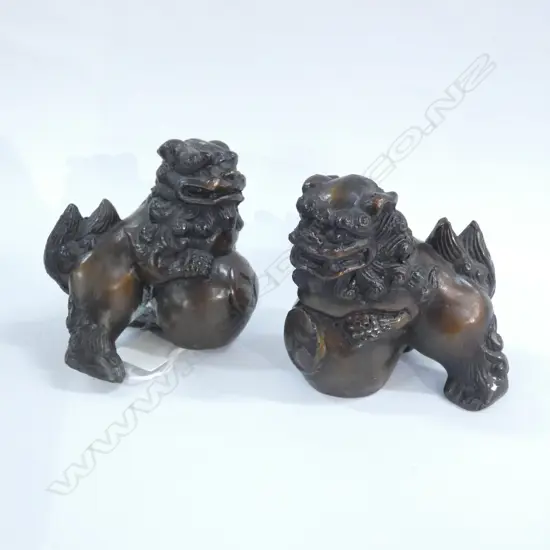 PR SOLID BRASS FOO DOGS H 90MM