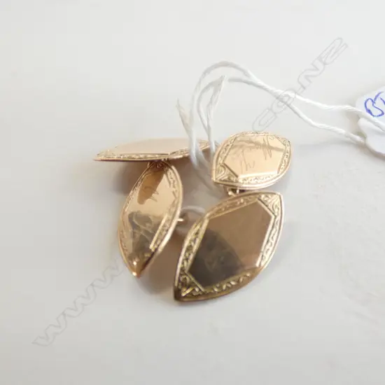 9CT GOLD PR VINTAGE CUFFLINKS 8gms
