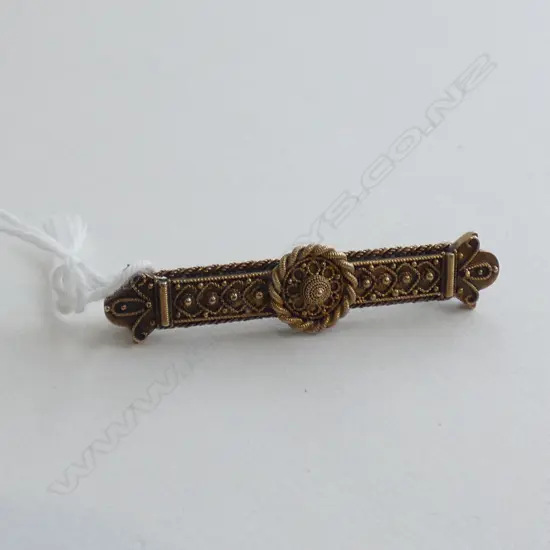 EDWARDIAN 15CT GOLD BAR BROOCH 2.90gm