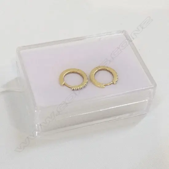 PR 18CT DIAMOND LOOP EARRINGS 2.8GMS STAMPED 750 