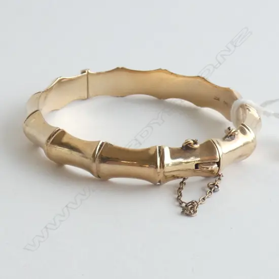 9CT GOLD BAMBOO BANGLE 12.3 GRAMS...