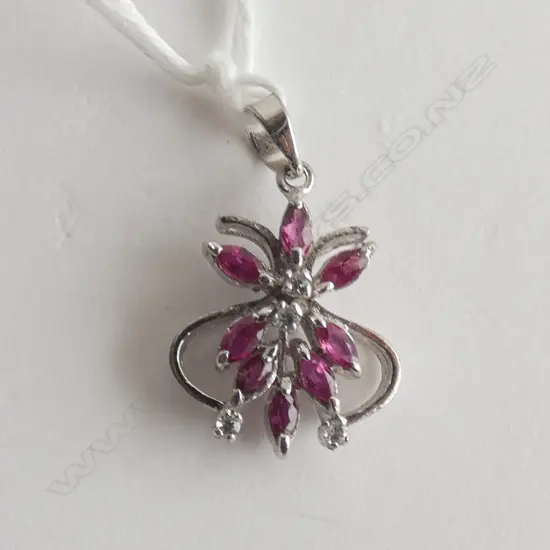 SILVER AND RUBY PENDANT