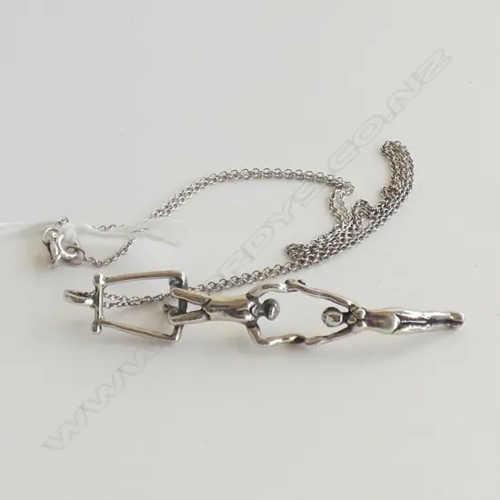 STG SILVER 'ACROBAT' PENDANT & CHAIN 