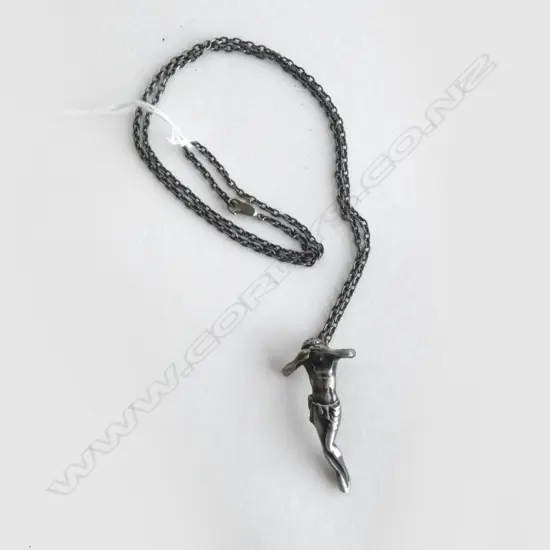 KIM BRICE (NZ) 'OMG JESUS' STG SILVER PENDANT & CHAIN