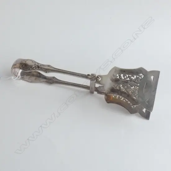 VICTORIA PATTERN SILVER PLATE ASPARAGUS TONGS