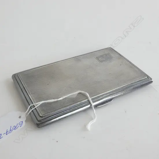 218gm HEAVY SILVER CIGARETTE CASE MACHINE ENGRAVED  BIRM.1921