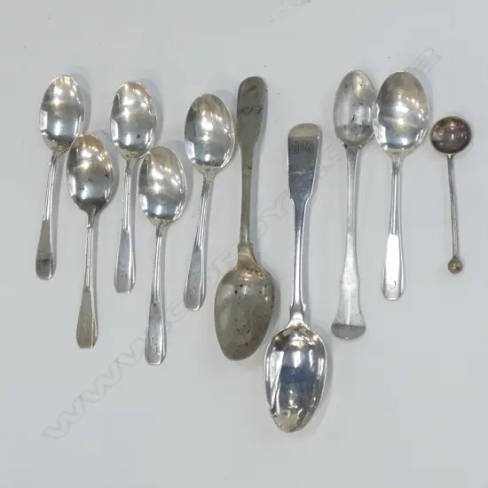 SIX STG SILVER COFFEE SPOONS  + 4 ASST SPOONS 110GMS