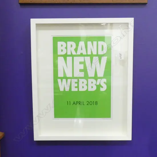 BILLY APPLE - 'BRAND NEW WEBBS' SCREENPRINT. LTD ED 170/250 H. 380 X W. 260MM