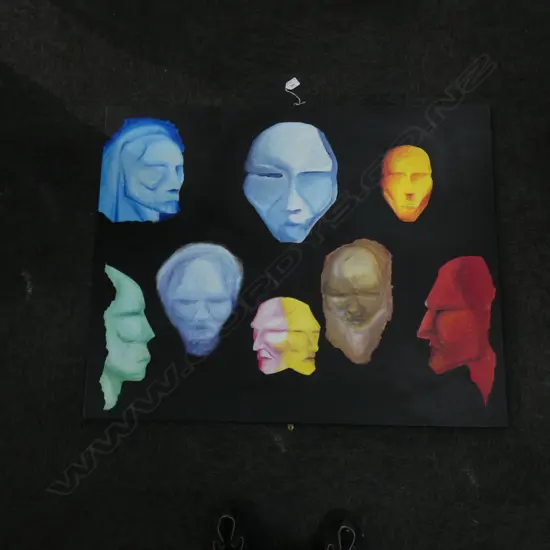 FACES ARCYLIC ON CANVAS H 800 W1000