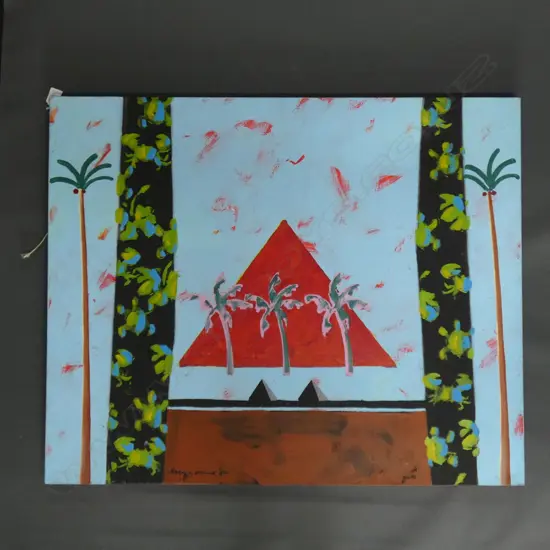 SIGNED ABSTRACT ARTWORK; ACYLIC ON CANVAS 730x900mm