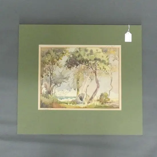 Hilda Wiseman 1923, w/c signed, titled verso 'Sunlight Through The Trees'  225 x 290mm