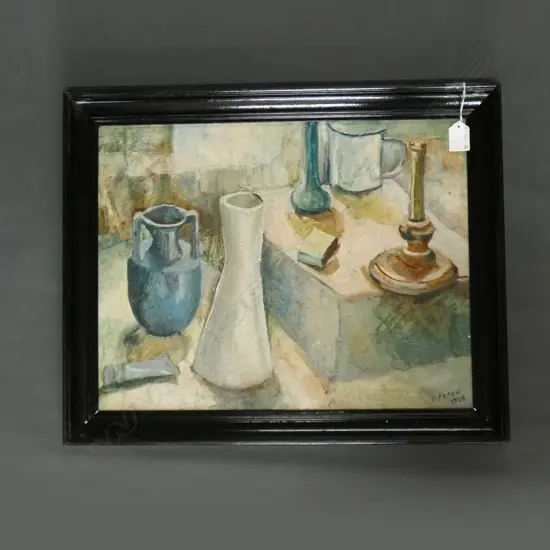 OIL ON BOARD STILL LIFE BY H PATON 1983  450 X 350MM