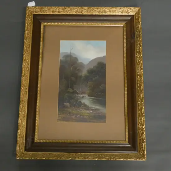 A. FITZROY BUSH SCENE OIL 380x210mm