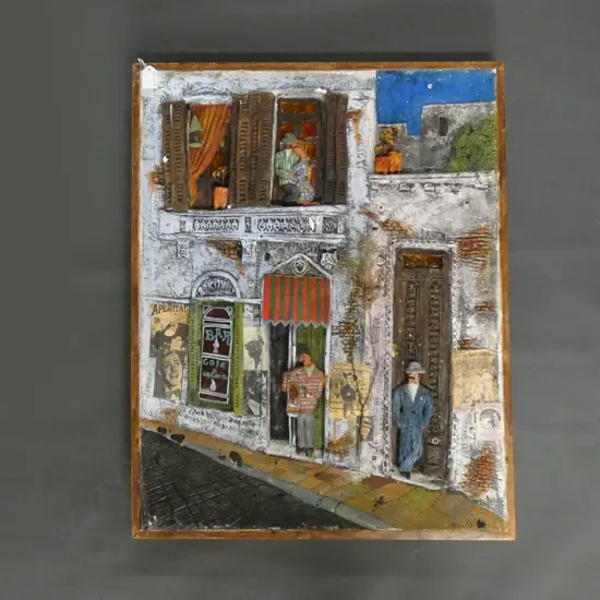 DANIEL FULCO, 3D PLASTER BUENOS AIRES STREET SCENE ARTWORK 750x590mm