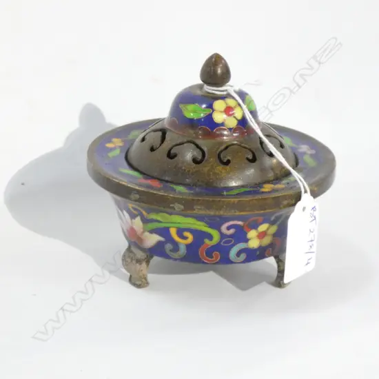 CLOISONNE BURNER, QIANLONG MARK 110mm dia