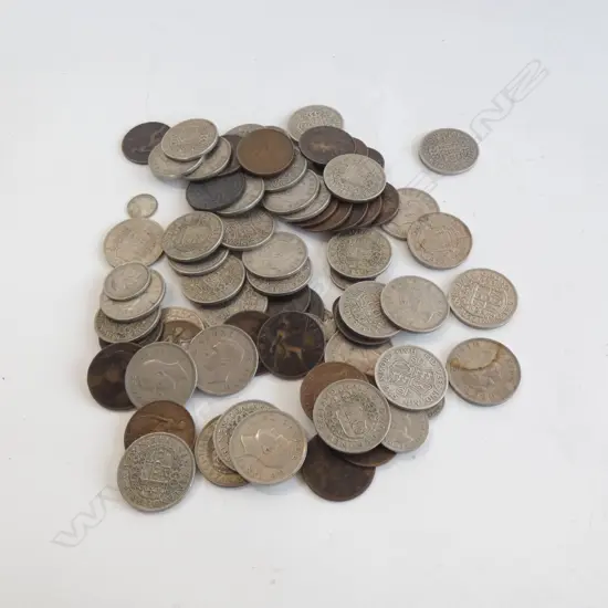 BAG OLDER NZ CROWNS & PENNIES ETC