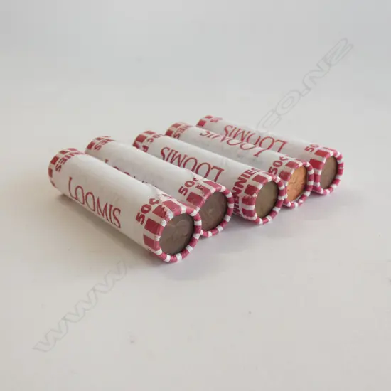 5X 'LOOMIS' BOUND ROLLS OF 50 USA 1c PCES 
