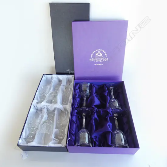 2 BOXES CRYSTAL WINE GLASSES; BOX OF 4 & 6 