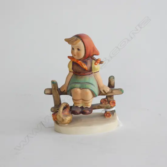 HUMMEL FIGURINE; GIRL ON FENCE H.95mm