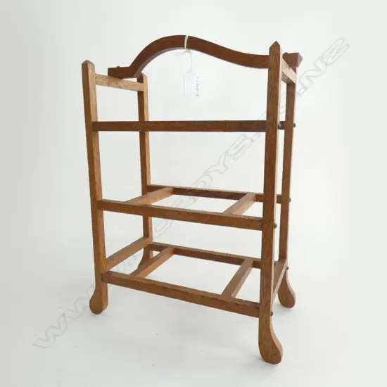 ART DECO OAK PLATE STAND H  400MM