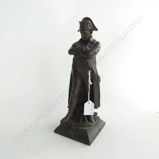 NAPOLÉON BRONZED SPELTER METAL STATUE after GUILLEMIN. H.280mm (some damage at base)