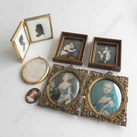 6 ASST SM FRAMED PORTRAITS INCL SILHOUETTES - LARGEST 117 X 85MM