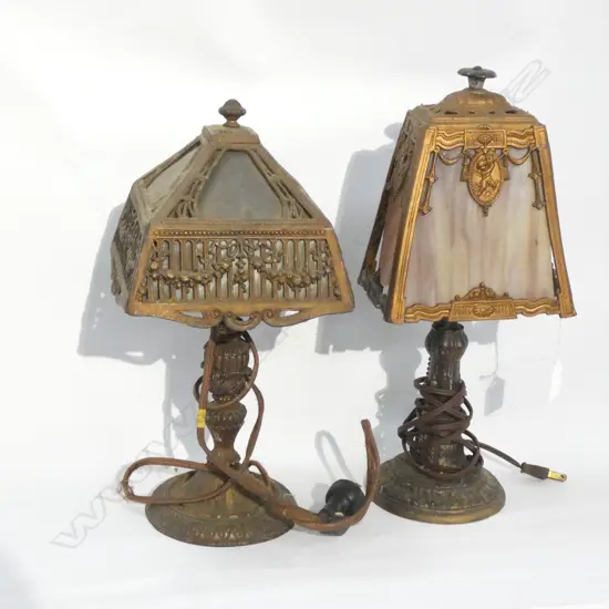 PR OLD BRASS / METAL TABLE LAMPS - A/F 