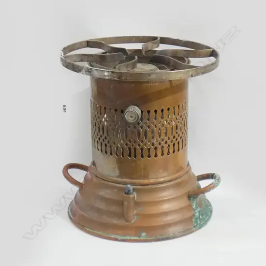 OLD COPPER GAS BURNER H 270 DIA  245MM