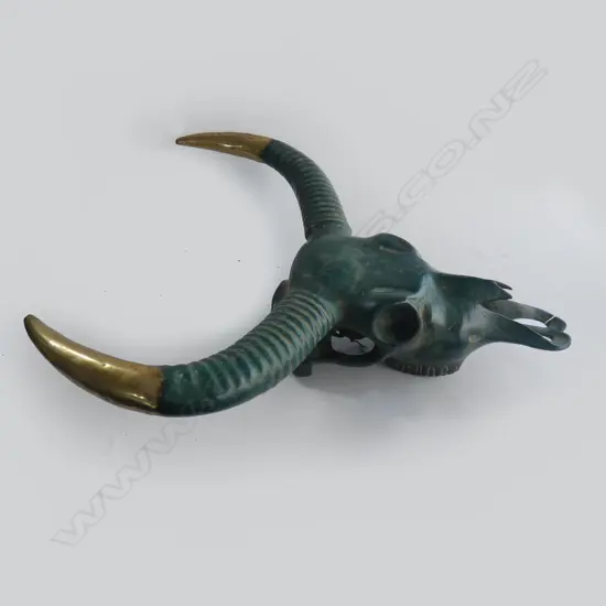 METAL SKULL CATTLE BEAST  POLISHED HIGHLIGHTS H810 W720 