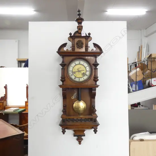 ANTIQUE WOODEN WALL CLOCK H.880mm