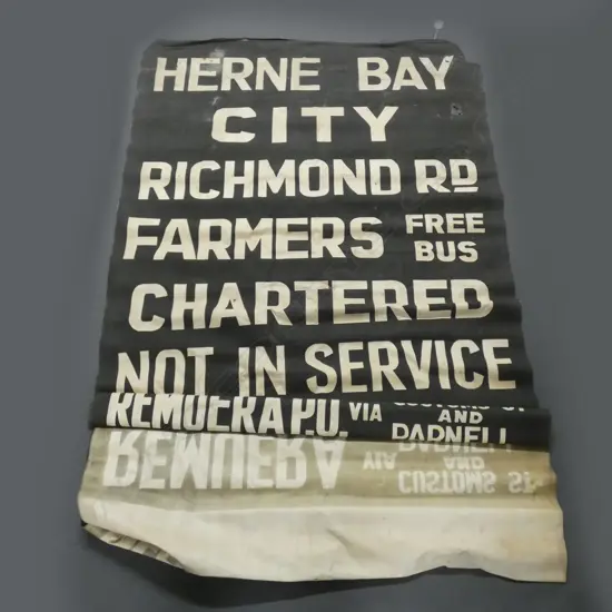 VINTAGE AUCKLAND BUS DESTINATION ROLLER SIGN