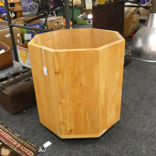 LG WOODEN POT PLANT FLOOR STAND H 450 DIA 405MM