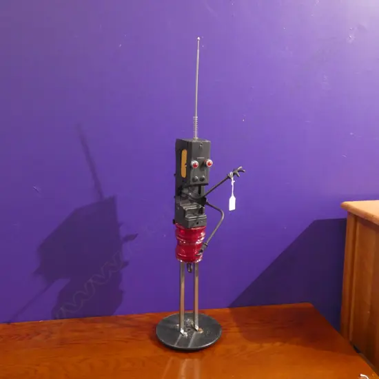ANDREW HALL JUNK ART ASSEMBLAGE ROBOT #2. H.900mm