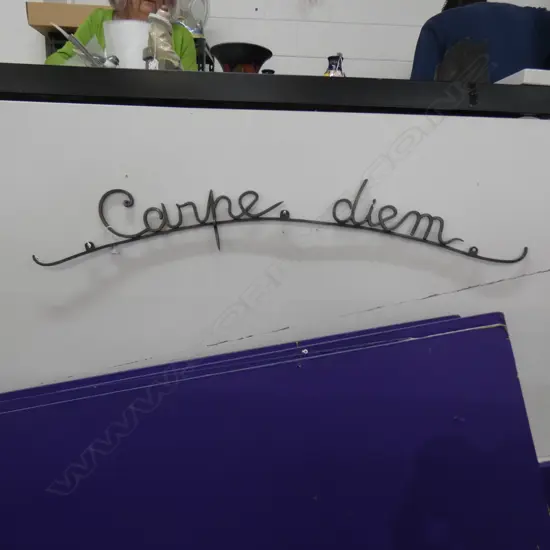 LARGE BRASS ENTRANCE SIGN 'CARPE DIEM' - L. 1010MM