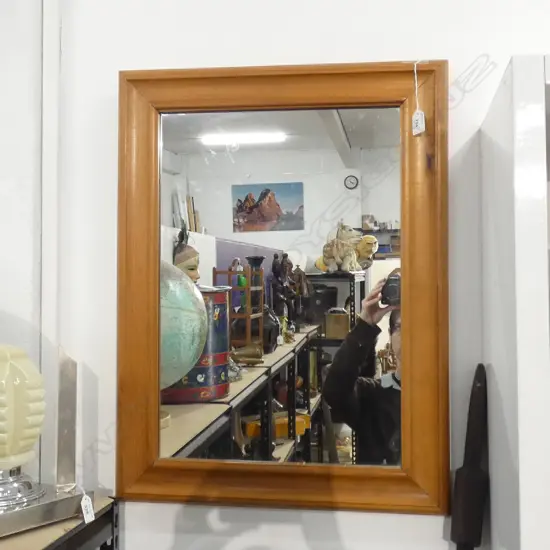 WOOD FRAMED WALL MIRROR   520 X 720MM