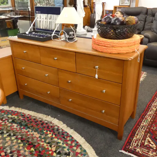 RIMU 7 DRAWER LOW BOY DRESSER 1500x445x820mm