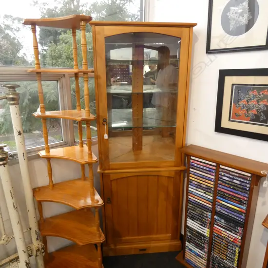 RIMU CORNER DISPLAY CABINET H.1875mm