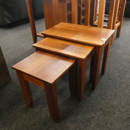 3 WOODEN NESTING TABLES