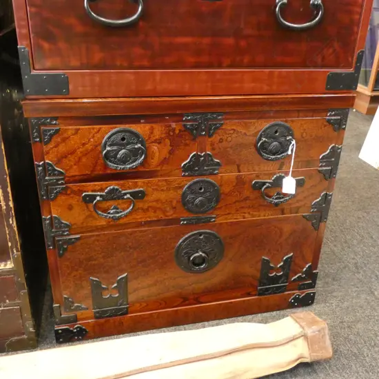 MODERN HIGH QUALITY JAPANESE SMALL CHEST DARK POLISH FINISH