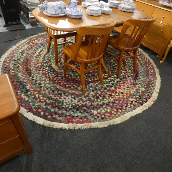 CIRCULAR VINTAGE RAG RUG AF...