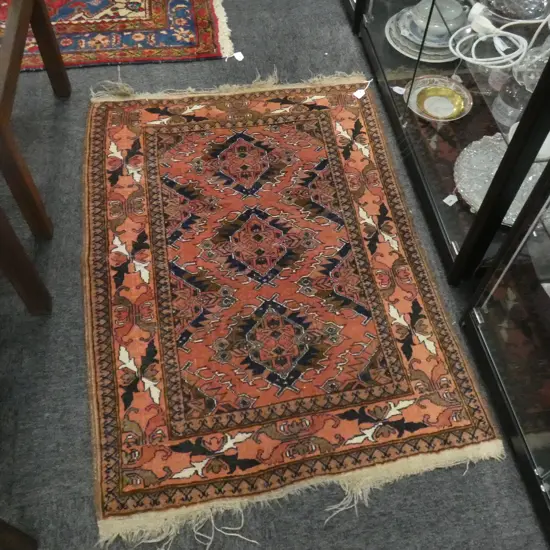 HAND KNOTTED ALL WOOL RUG 1140x840mm