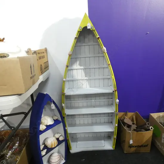 PAINTED WOODEN BOAT SHELVES H.1150mm