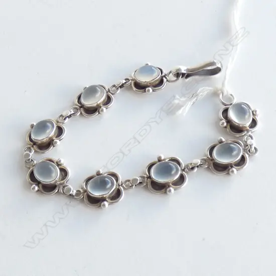 925 STG & MOONSTONE BRACELET ARTS & CRAFTS STYLE